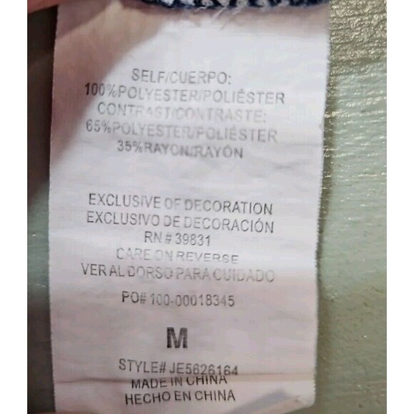 Jolt womens top Med poly rayon blue white pink geometric - Picture 8 of 10